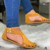 New Women Flat Sandals Summer Gladiator Closed Toe Ladies Shoes Buckle Strap Hollow Casual Beach Female Sandals Sandalias Mujer