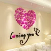 甘い3Dウォールステッカー結婚式の部屋の装飾愛情の心の壁紙壁画寝室アートデカール熱い販売家庭用ウォールステッカーモダン