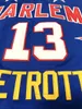 Harlem Globetrotters 13 Wilt Chamberlain College Basketball Jersey Blue vintage All Stitched tamanho S-3xl