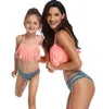 Rodzina Dopasuj Stroje Kąpielowe Matka I Córka Lady Kid Mum and Me Bikini Bahitng Swimsuit Brachwear Mama Dziewczyny Pływanie Odzież
