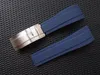 CARLYWET 20mm Cinturino per cinturino per orologio da polso ROL di ricambio in gomma bianca nera con fibbia258b