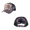 Criss Cross High Ponytail Hat Washed Sunflower Baseball Cap Messy Buns Trucker Caps Plaid Leopard Hats Snapback Trump Mesh Hats GG3826320