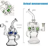 Återvinna oljeriggar blå stereo matris perc vattenpipa tjocka glas vatten bongs röker hårda dab bongs vattenrör 14 mm fog