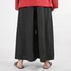 Pantalon homme Style chinois lin ample coton ligne jambe large jupe 2021 rétro ceinture cheville recadrée mince vêtements1