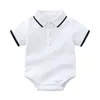 Neonato neonato in cotone estivo pagliaccetto bianco set di vestiti 0 1 2 3 anni tuta T-shirt solida tuta + pantaloncini abiti abbigliamento