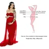 妊娠中の女性の写真小道具のための新しいマキシのドレスの光沢のあるベルトマタニティ服ロングドレス