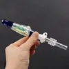 흡연 액세서리 유리 화려한 꿀 수집기 키트 10mm 14mm 여성 Dab Straw Oil Rigs for Water Pipe