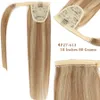 Wraps runt hästsvans mänskliga hår remy hårförlängningar brasilianska hårförlängningar klipp ins naturlig blond brun färg 27/613 14 "120g