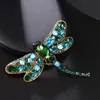 2020 New Hot Insect Dragonfly Rhinestone Pins Badge Brooches For Women Men Fashion Jewelry Retro Boutonniere