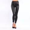 Wholesale-Free shipping Fashion Sexy Shiny Metallic High Waist Black Stretchy Leather Leggings/Pants