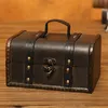 Jewelry Pouches Bags Retro Treasure Chest Vintage Wooden Storage Box Antique Style Organizer For Wardrobe Trinket Buckle1290I