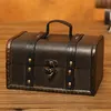 Worzaki biżuterii, Torby Retro Treasure Chest Vintage Drewniane pudełko Storage Antique Style Organizer Do Wardrobe Ticket Buckle1