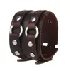 Male039s Trendy Punk Rock Bracelets color coffee PLB007 Alloy Watch Buckle Round Rivets Beaded Accessory Personality Hip Hop5414498