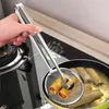 Colher de filtro de aço inoxidável cozinha cesta de filtro de fritura com clipe multifuncional acessórios de cozinha ferramentas wholes7853677