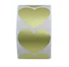 Guldfärg hjärta form etikett lim klistermärken för bröllopsflaska kuvert affärslåda presentinbjudningskort dekor