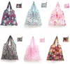 Bolsas de compras plegables Polyester Home Storage Bag Reutilizable Eco-Friendly Bolso plegable Bolsa de comestibles bolsas de asas multifunción