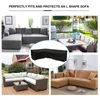 Outdoor V Shape Corner Sofa Cover Waterproof Sofa Protective Cover All-Purpose Home Garden Rattan Furniture Dust Covers Black181p