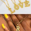 A-Z Письмо подвесное ожерелье Хип-хоп английский начальные золотые цепочки письма женщины мужские ожерелья модные украшения воля и песчаная