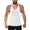 NIEUW Design Brand Gyms Stringer tanktop Men Bodybuilding Mouwloze shirt Heren Heren Zomer Fitness y Back Spiervest MX200815