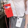 Carteira Fashion Case Para iPhone 12 11 Pro MAX Case Crossbody PARA 12 7 8 6 Plus XS MAX XR Handbag Purse Long Chain Silicone Card Pocket Cover