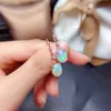 Other LeeChee Opal Drop Earring For Women Anniversary Gift 8 10MM Nautral Colorful Gemstone Fine Jewelry Real 925 Sterling Silver181F