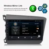 10 tums bilvideoavigering med Bluetooth Audio Radio FM AM Multimedia DVD Player f￶r Honda Civic 2012-2015 LHD