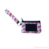 10 Design Print Leopard Neoprene Credit Card Holder Lanyard Wristlets Pouch MultiFunction Zipper Wallet With Keychain For Women Girls9139873