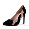 Gorąca sprzedaż-2018 New Arrival Red and Black Cutleout Suede Super High Heel Formalne Suknie Wieczorowe Obuwie Damskie Damskie Pompy Stiletto