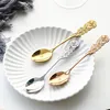 Stainless Steel Soup Spoon Gold-plated Coffee Tea Dessert Meal Spoon Fruit Stir Spoon Kitchen Dinnerware Tableware Customized VT1564