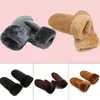 Cinq doigts gants femmes chaudes réelles vrais moutons mitaines poignet fourrure garniture dames mode mat pu cuir hiver gant soft gant12537919