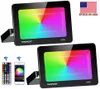 Led Flood Light RGB 100W Led Projecteurs Étanche Led Lumières Extérieures Couleur Changeante Mémoire Fonction Télécommande Bluetooth APP