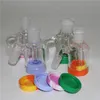 Narghilè Bubbler Catcher Ash Catcher in vetro rimovibile con contenitore in silicone 7ML Giunto 14MM per Glas Bong Honeycomb Water Pipe ashcatcher