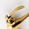 Gisha Deck Mount Bathroom Basin Basin Gold Faucet Brass with Diamond Crystal Body Tap New Luxuryシングルハンドルとコールドタップ2G10062702