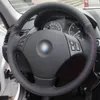 التوجيه جلدية DIY تغطية عجلة القيادة لسيارات BMW E90 335i / 335XI / 328I / 328XI / 335D / 330I 330XI BMW 325I 325XI اكسسوارات 4D