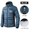 Kutook Giacca da ciclismo invernale Cappotto da sci da esterno antivento Giacca a vento impermeabile Cappello staccabile da uomo4424033