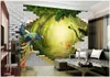 Les photos murales sur mesure Fonds d'écran papiers peints muraux 3D papiers paon forêt jardin moderne mur fond TV murale cerf décoration