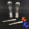 Kits de recyclage de paille les moins chers avec 14mm 18mm Titanium Titanium Mini Main Huile Main Pipe DAB Kit de plate-forme Verre eau Bongs DHL Free