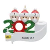 Stock DHL Shipping 2020 Quarantine Christmas Birthdays Party Decoration Gift Product Personalized Family Of 2 3 4 5 6 7 Ornament Pandemic