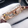 New Mega Yacht 6319305 المينا 3D الأزرق DIAL Automatic Tourbillon Mens Watch Rose Gold Case Brown Leather Strap Watches Hello1448238