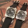 Nowy styl 2813 Automatyczny ruch mechaniczny squar case czarna tarcza szary numer 46 mm 42 mm zegarki brązowe skórzane paski męskie wr239j