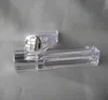 8 ml de forme carrée brillant à lèvres transparent / tube de crème de couleur tube de baume à lèvres ou bâton à lèvres avec bouchon en plastique supérieur or / argent à l'intérieur T200819