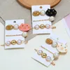 Hair Accessories 3Pcs Japanese Women Girl Cute Meow Cat Clip Imitation Pearl Beaded Hairpin Golden Tinfoil Sequins Acetate Styling Barrettes