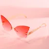 Солнцезащитные очки без окраины женщины 2020 Cat Eye Негабаритные солнцезащитные очки безрассудны GLSSES Gradient Fashion Metal Metal Sunglasses 4395191