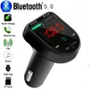 BTE5 Audio Audio MP3 Player Bluetooth FM Transmissor AUX Modulator com 3.1A Carga rápida Porta de carregamento USB duplo para 12-24V Veículo Geral