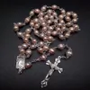 Christian Catholicism Natural Freshwater Pearls High-end Rosary Cross Necklace Religion Accessories Christmas Gift