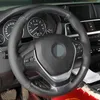 GKMHIR DIY svart kolfiber läder bil rattskydd för BMW 316i 320i 328i 320D F20 F45 F30 F31 F34 F32 F33 F36