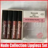 4 Colors Skyworld Makeup Nude Collection Lip Gloss Liquid Lipsticks Waterproof Nude Color Lipgloss Make up Set 4pcs/set