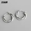 925 Sterling Silver Hoop Earrings for Women Summer Trend Twist Round Earring Ear Piercing Korean Huggie Fashion Jewelry 200924