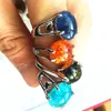 Xmas Gift Imitation Amber Rings Costume Rings For Women 50pcs Lot Whole 301Q