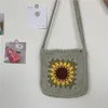 New- Women Shoulder Bag colorful patchwork weave Canvas cotton Handbag cute korea style